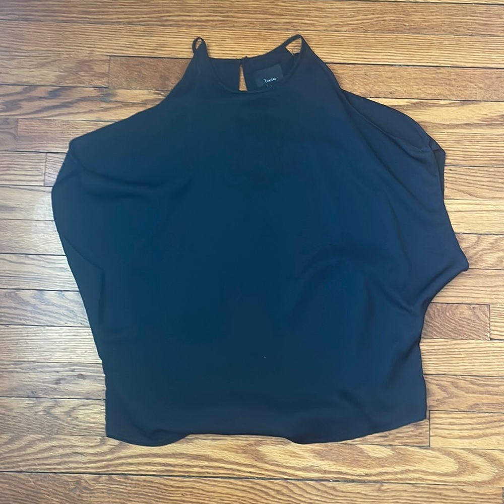 Flattering black open shoulder blouse